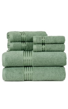 Solid Bath Towels And Washcloths 6pc Green
