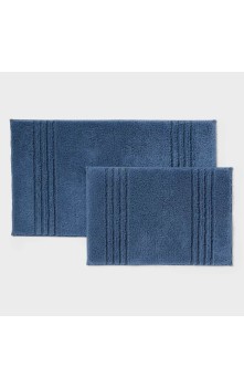 Non Skid Bath Rug Set Blue 