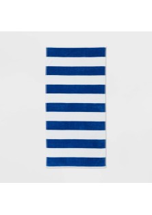 Striped Beach Towel Blue/White - Sun Squad