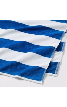 Striped Beach Towel Blue/White - Sun Squad
