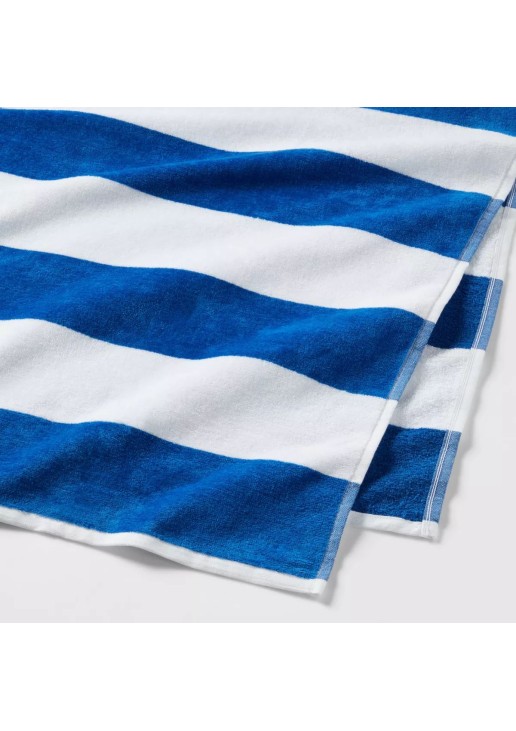 Striped Beach Towel Blue/White - Sun Squad