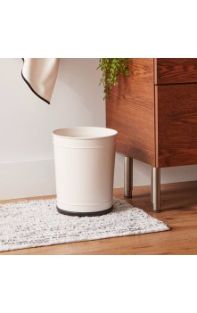 Enameled Look Metal Wastebasket 