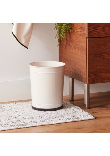 Enameled Look Metal Wastebasket 