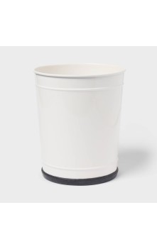 Enameled Look Metal Wastebasket 