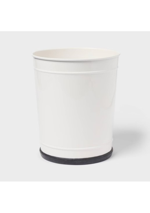 Enameled Look Metal Wastebasket 