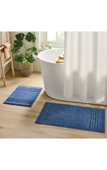 Non Skid Bath Rug Set Blue 