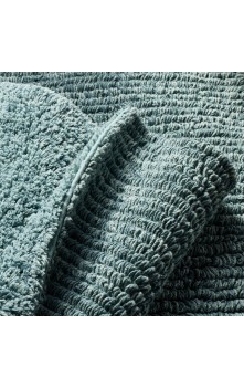 Organic Melange Reversible Bath Rug Teal 