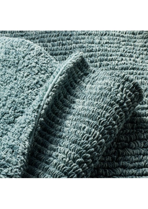 Organic Melange Reversible Bath Rug Teal 