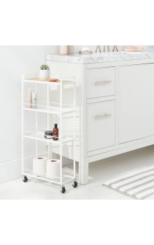 Skinny Storage Cart Matte White