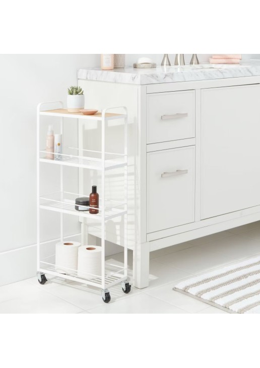 Skinny Storage Cart Matte White