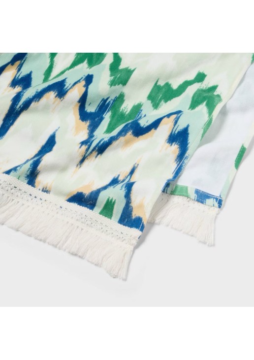 Ikat Green Oversized Jumbo Beach Towel 