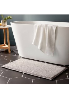 Cotton Memory Foam Bath Rug Light Gray