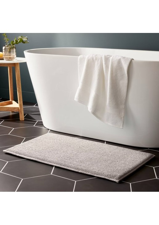 Cotton Memory Foam Bath Rug Light Gray