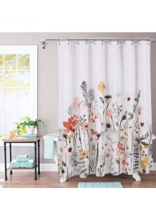 Watercolor floral shower curtain 