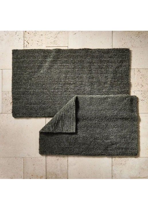  Organic Melange Reversible Bath Rug Olive 