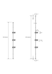 Steel Corner Tension Pole Caddy Matte Black
