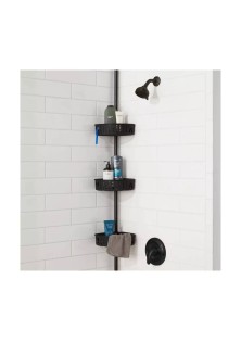 Steel Corner Tension Pole Caddy Matte Black