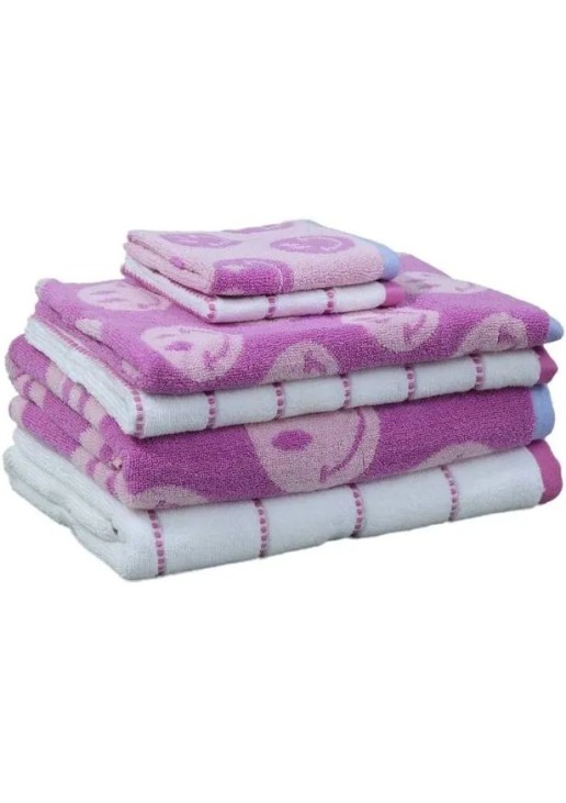 6pc Bath towel set stripped 