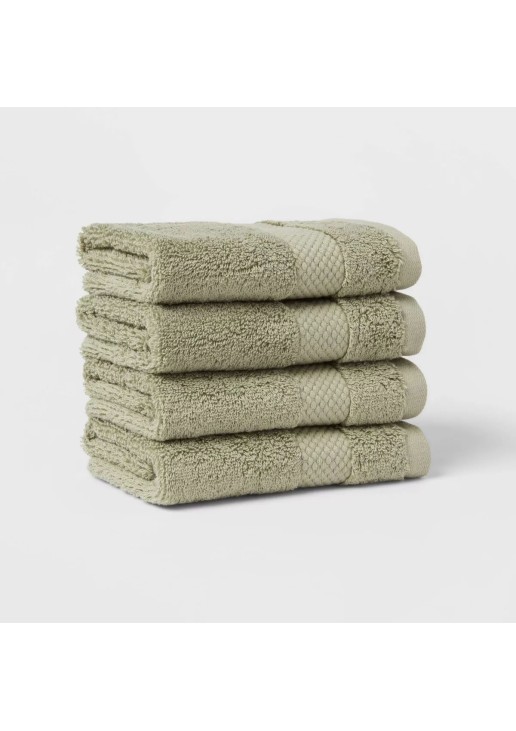 4pc Performance Plus Washcloths Light Green