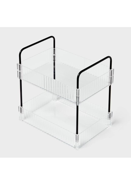 Clear Ribbed Acrylic Tiered Tray 