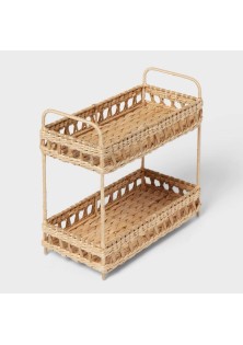 Natural Woven Tiered Tray Organizer Natural Woven Tiered Tray Organizer