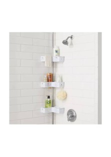 Steel Corner L Shaped Tension Pole Caddy Chrome