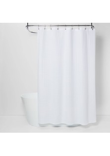 Waffle Weave Shower Curtain White
