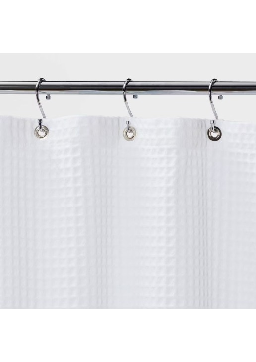 Waffle Weave Shower Curtain White