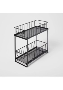  Two Tiered Slide Out Organizer Black