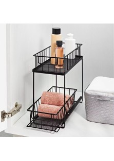  Two Tiered Slide Out Organizer Black