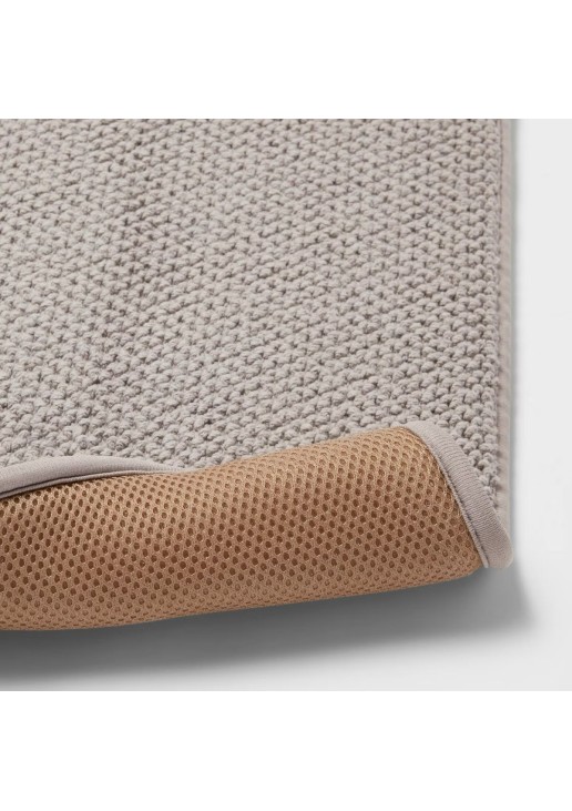 Cotton Memory Foam Bath Rug Light Gray