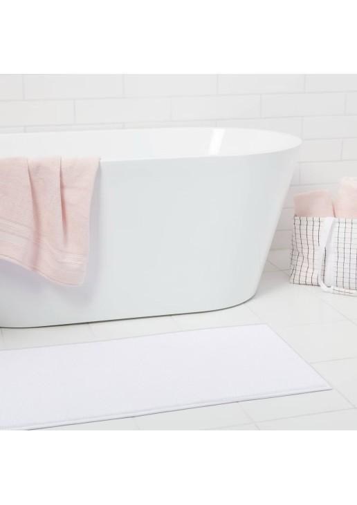 Everyday Chenille Bath Runner White