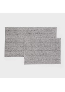 2pk Quick Dry Bath Rug Set Jet Gray