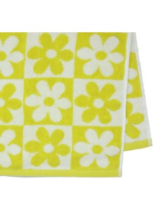6pc Bath Towel Set Yellow Checkered Daisy 