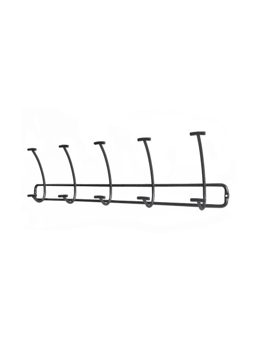 Bent Wire 5 Hooks Rail Black