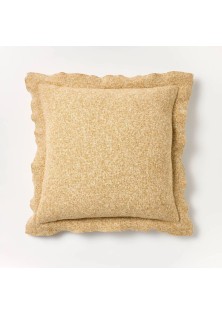 Oversized Heather Square Throw Pillow Dark Tan/Cream