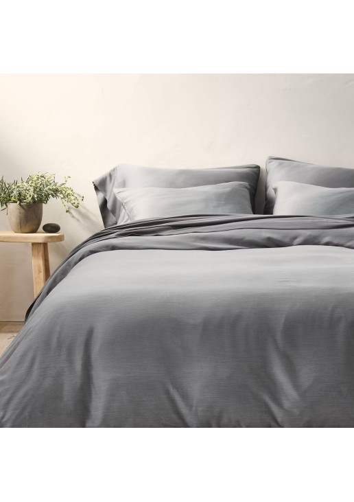 King Rayon from Bamboo Duvet Set Dark Gray 