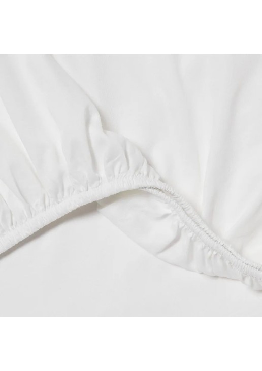 Dull easy care, cotton blend satin fitted sheet white