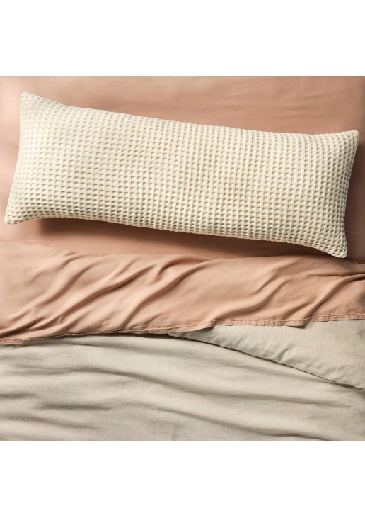Waffle Body Pillow Cover Natural