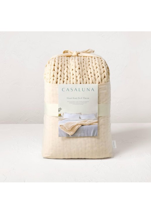 Oversized Solid Bed Throw Natural