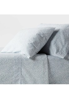  Organic Percale Sheet Set Blue Floral 