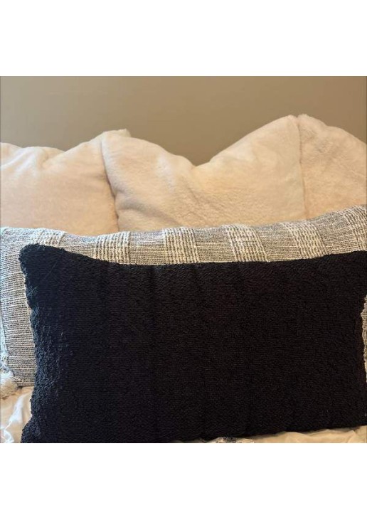  Channeled Boucle Lumbar Throw Pillow 
