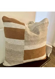 Blocked Woven Square Throw Pillow