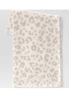 Cozy Feathery Knit Cheetah Throw Blanket