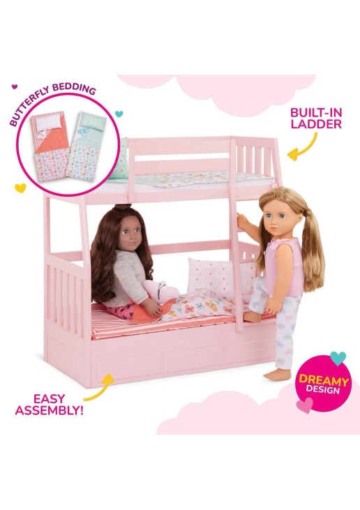 Our Generation Dreams for Two Pink Bunk Beds Accessory Set
