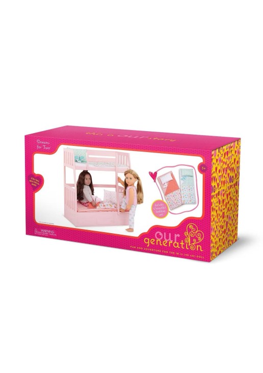 Our Generation Dreams for Two Pink Bunk Beds Accessory Set