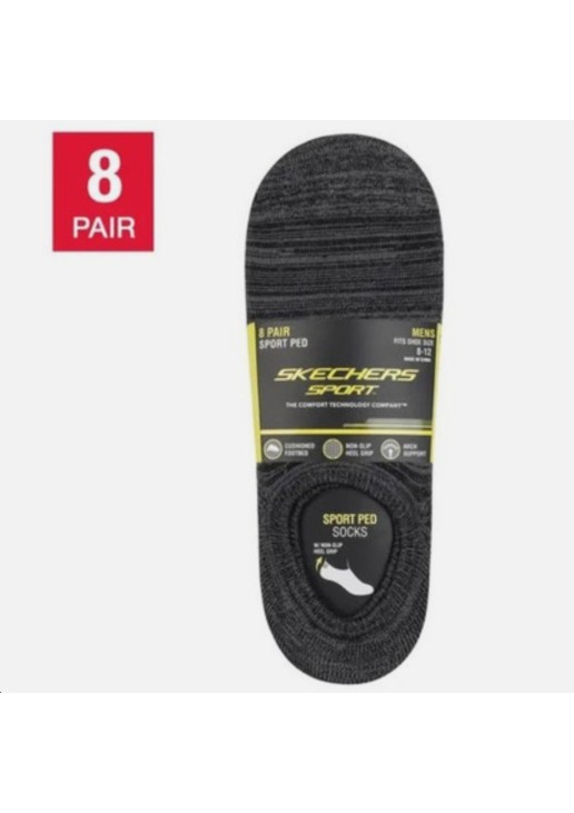 Skechers Sport Men's 8-Pair Comfort Ped Socks